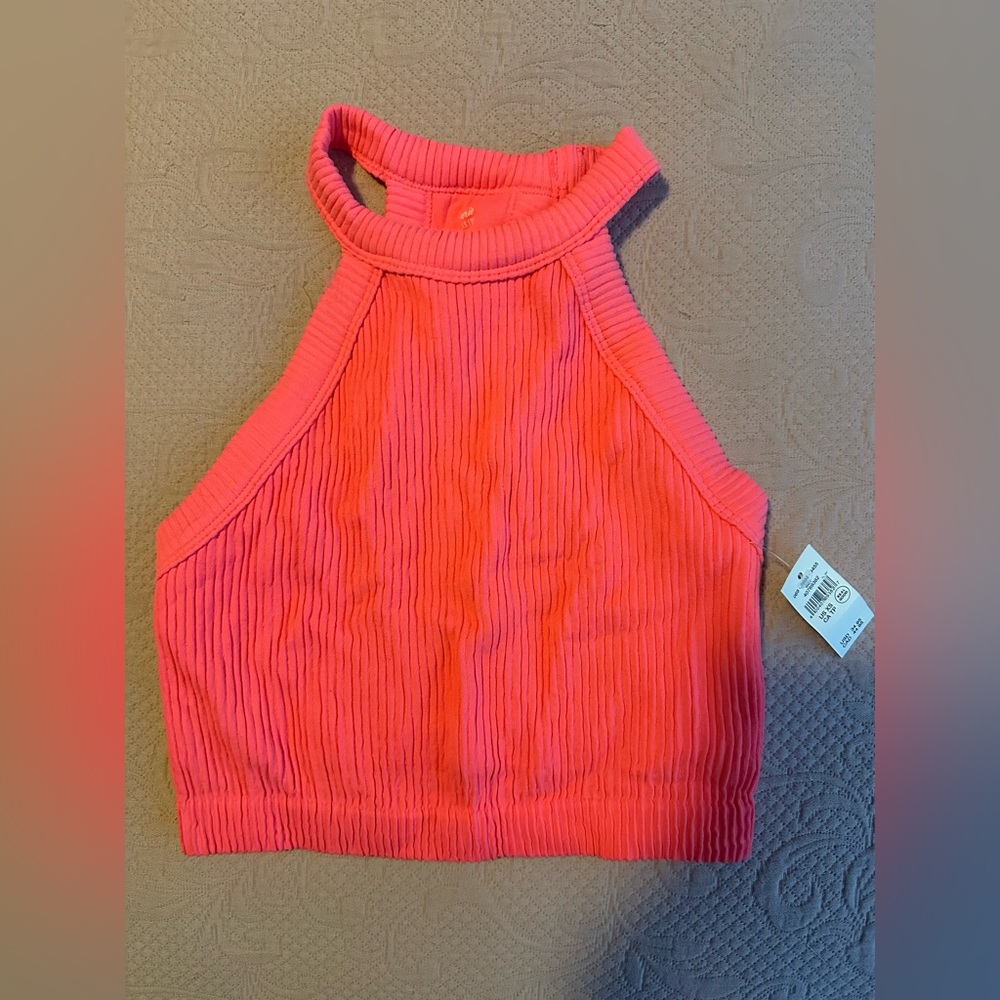 Aerie Vibrant Coral Ribbed Tank Top